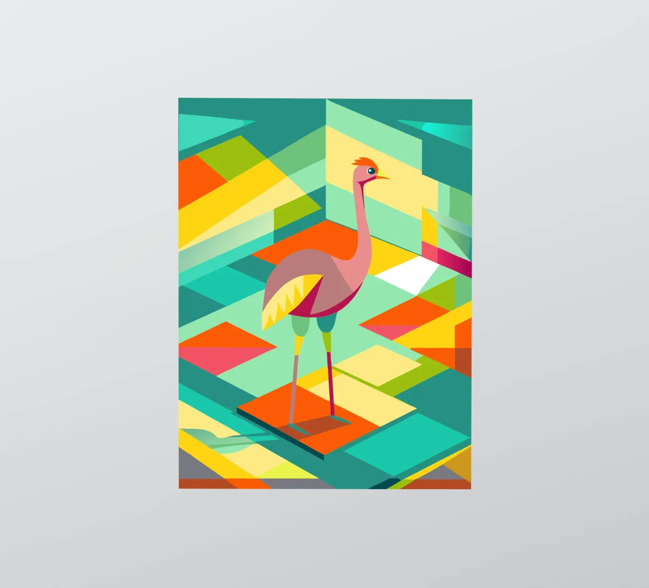 avestruz vector art dibujo pegatina de alghonee