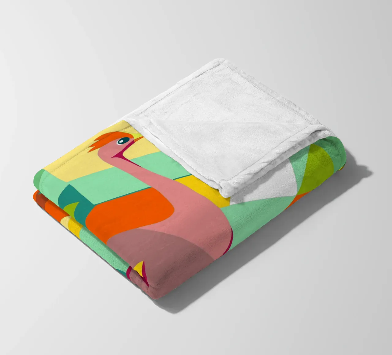 ostrich vector art drawing fleece blanket by alghonee