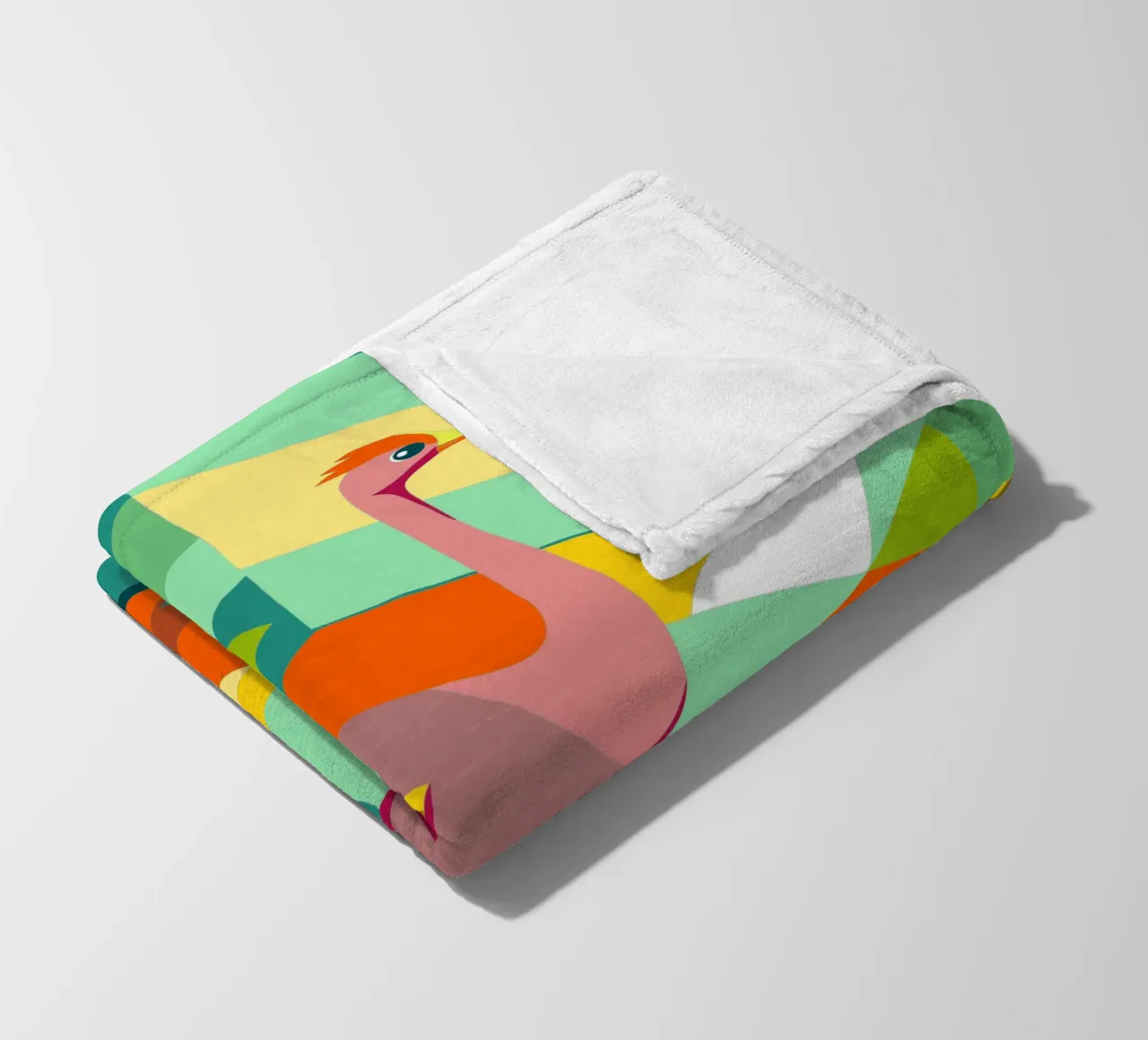 ostrich vector art drawing fleece blanket by alghonee