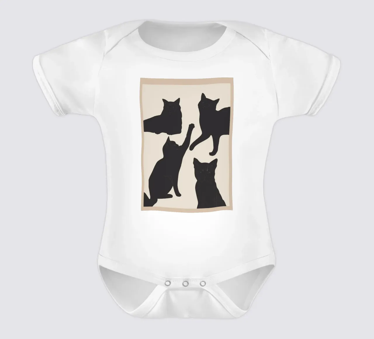 The Abstract Black Cats Kurzarm Babybody von Nadjaa