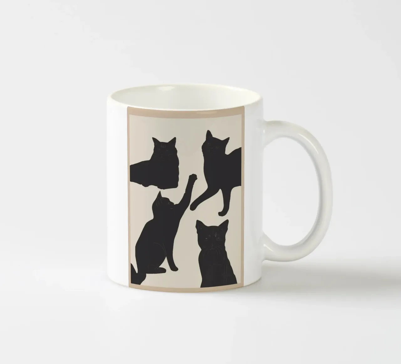 The Abstract Black Cats tazza in ceramica da Nadjaa
