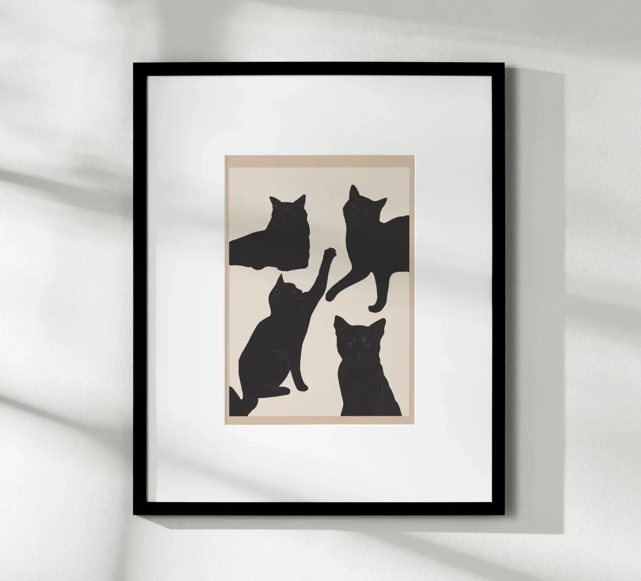 The Abstract Black Cats carta hahnemühle da Nadjaa