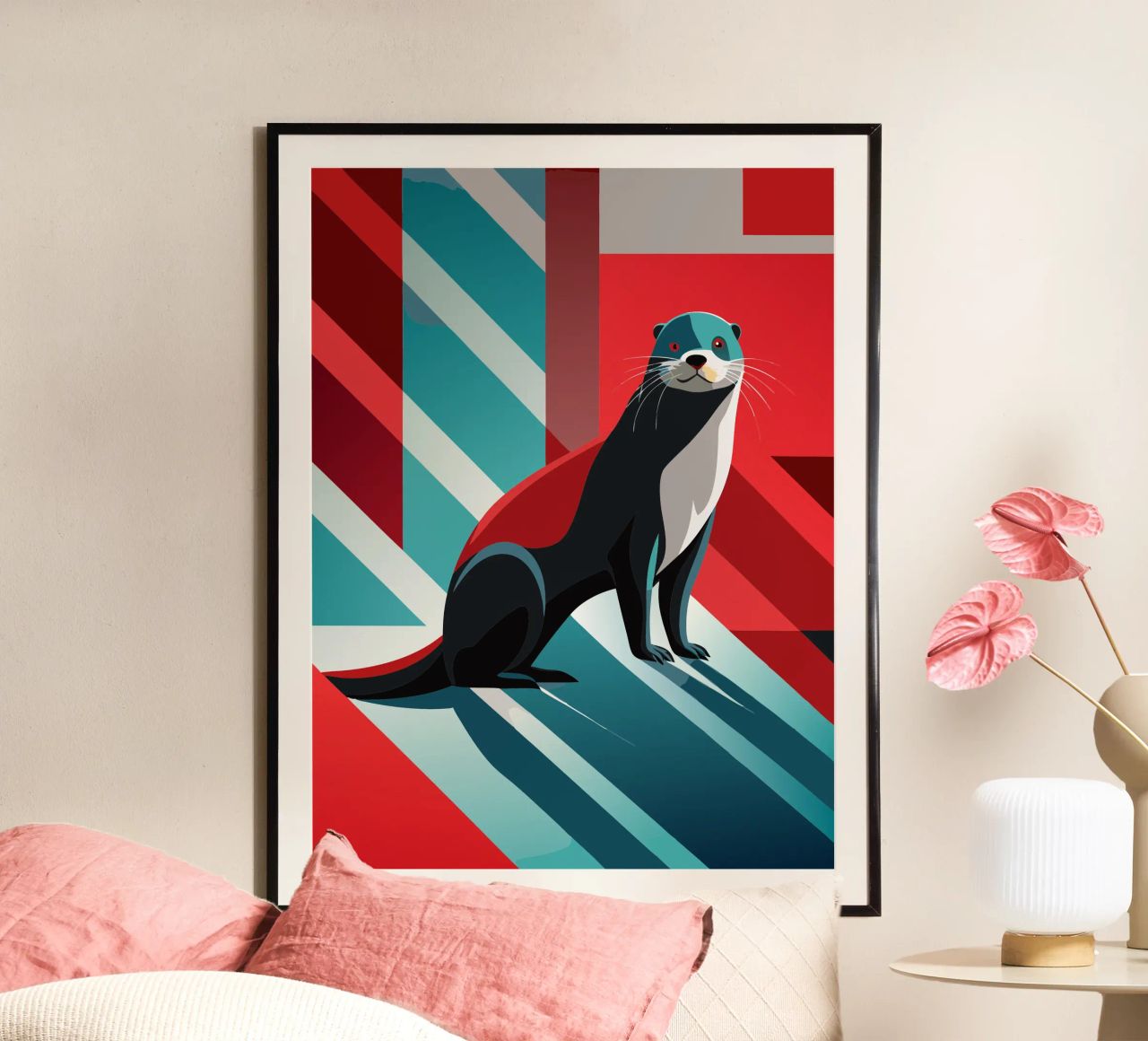 disegno vettoriale della lontra poster da alghonee