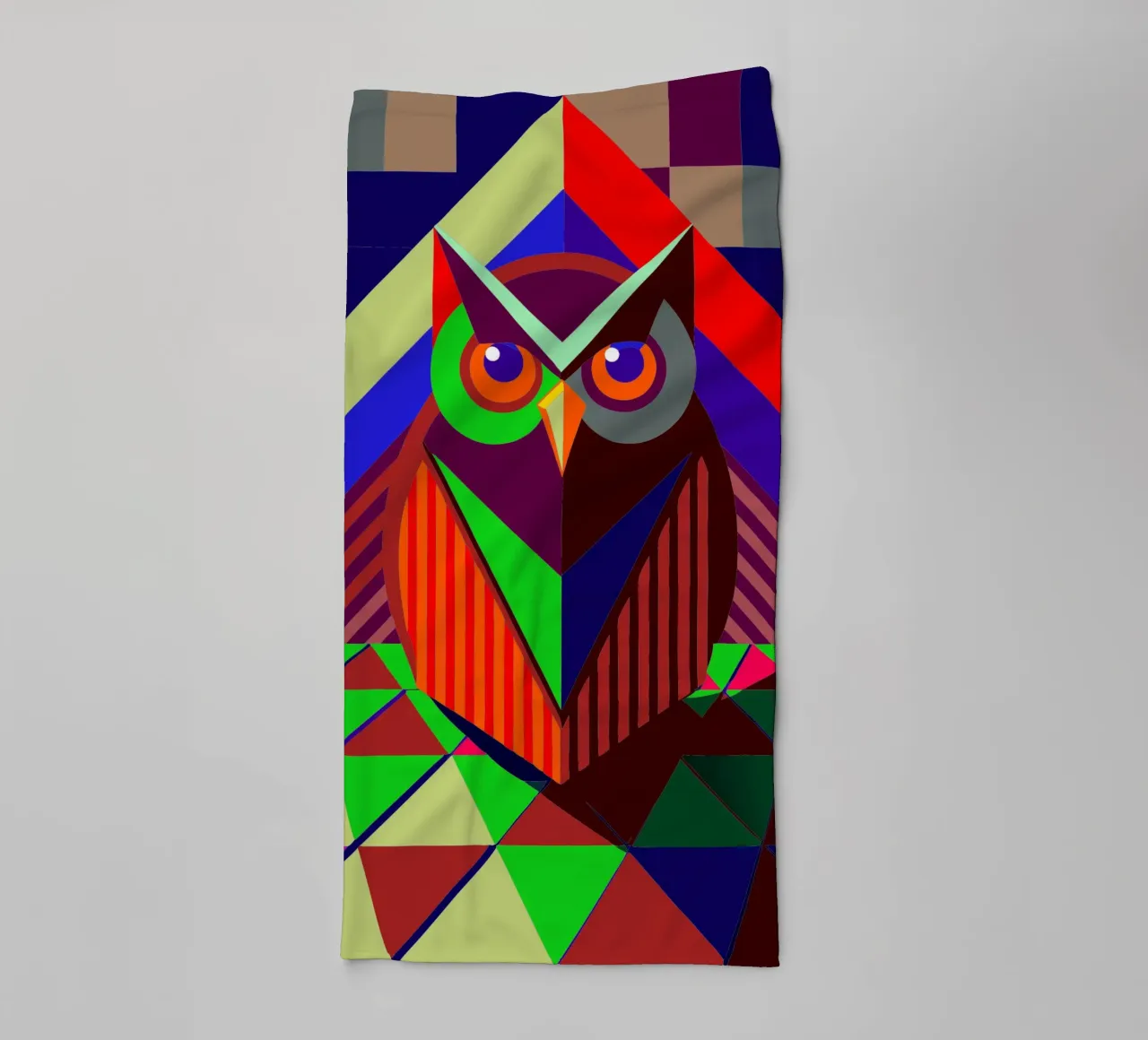 owl vector art drawing towel by alghonee