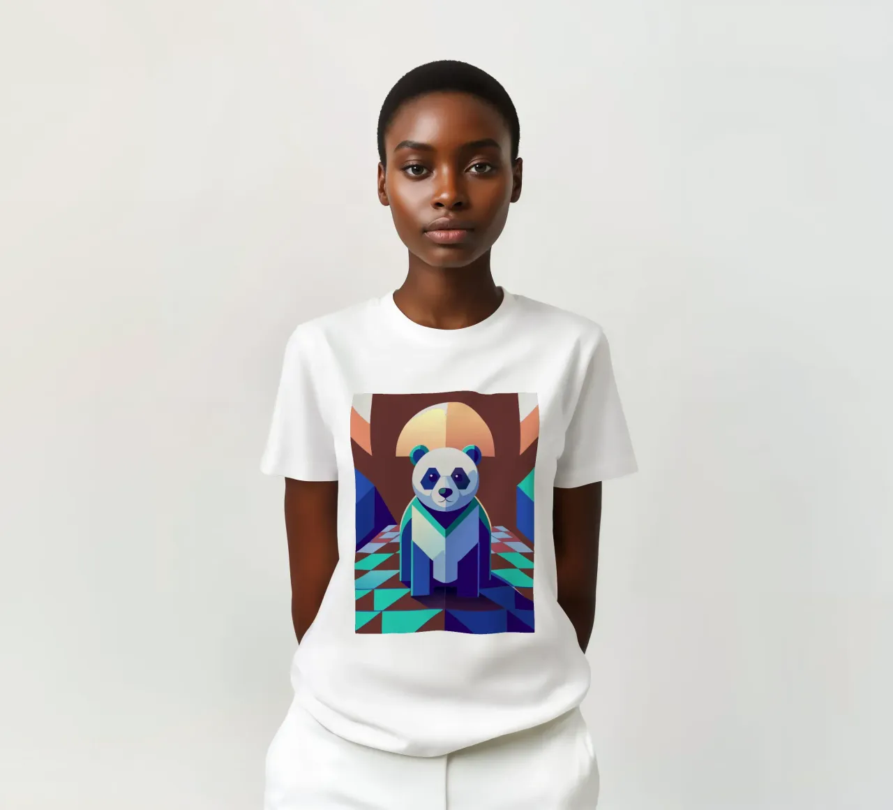 panda dibujo vectorial camiseta de alghonee