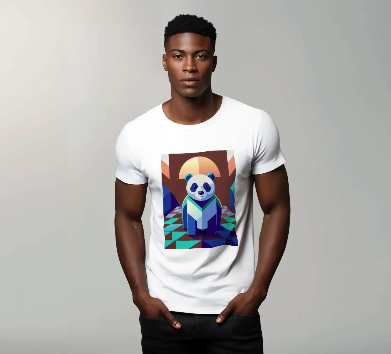 panda dibujo vectorial camiseta de alghonee