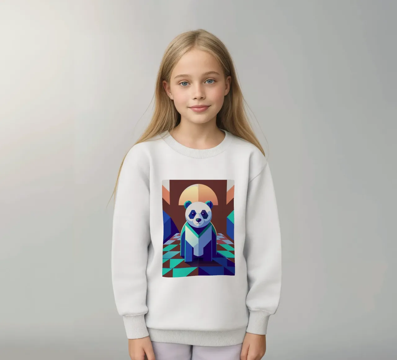panda dibujo vectorial sudadera para niño de alghonee