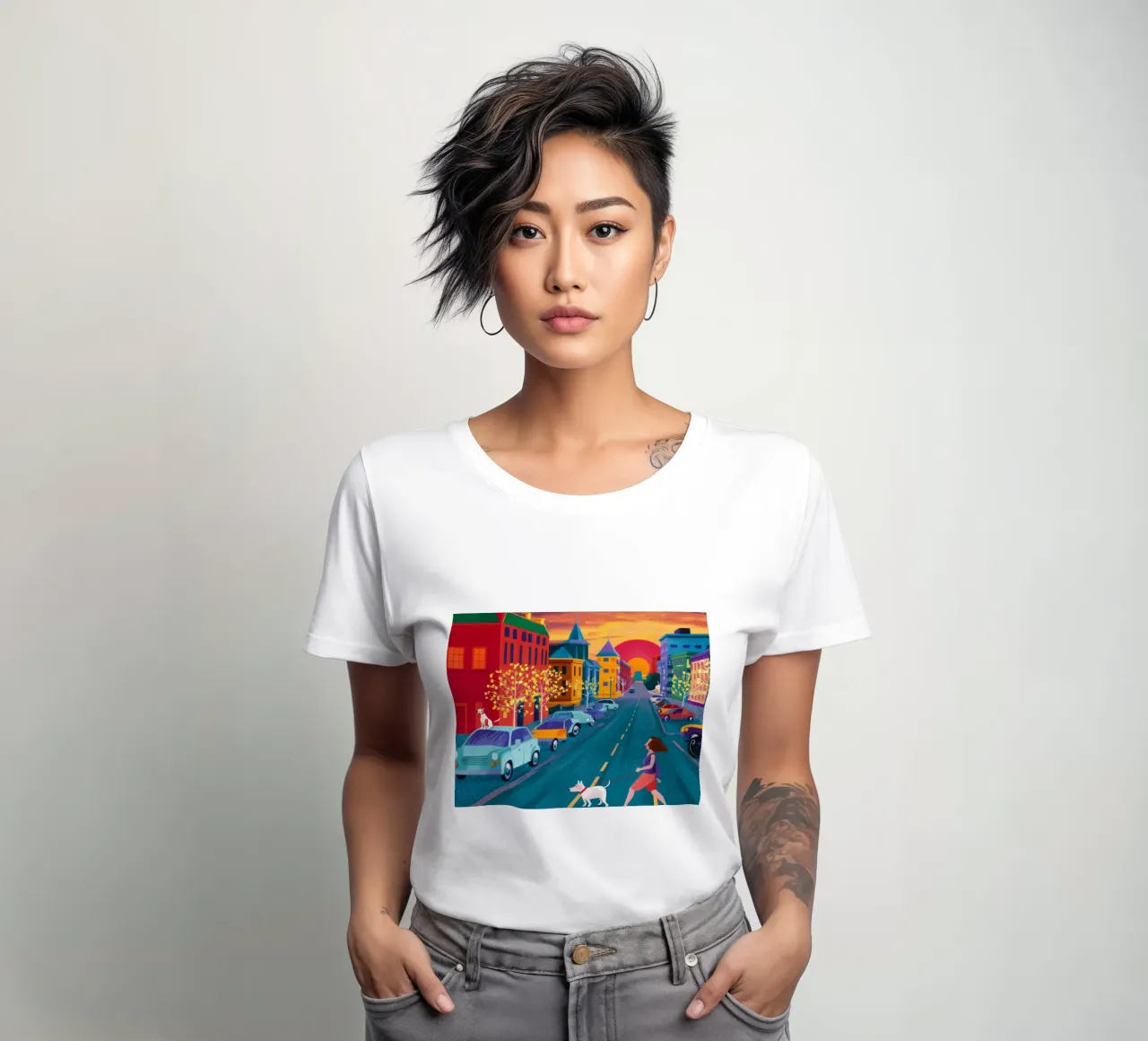 Autunno in città t-shirt da donna da Silk Palette