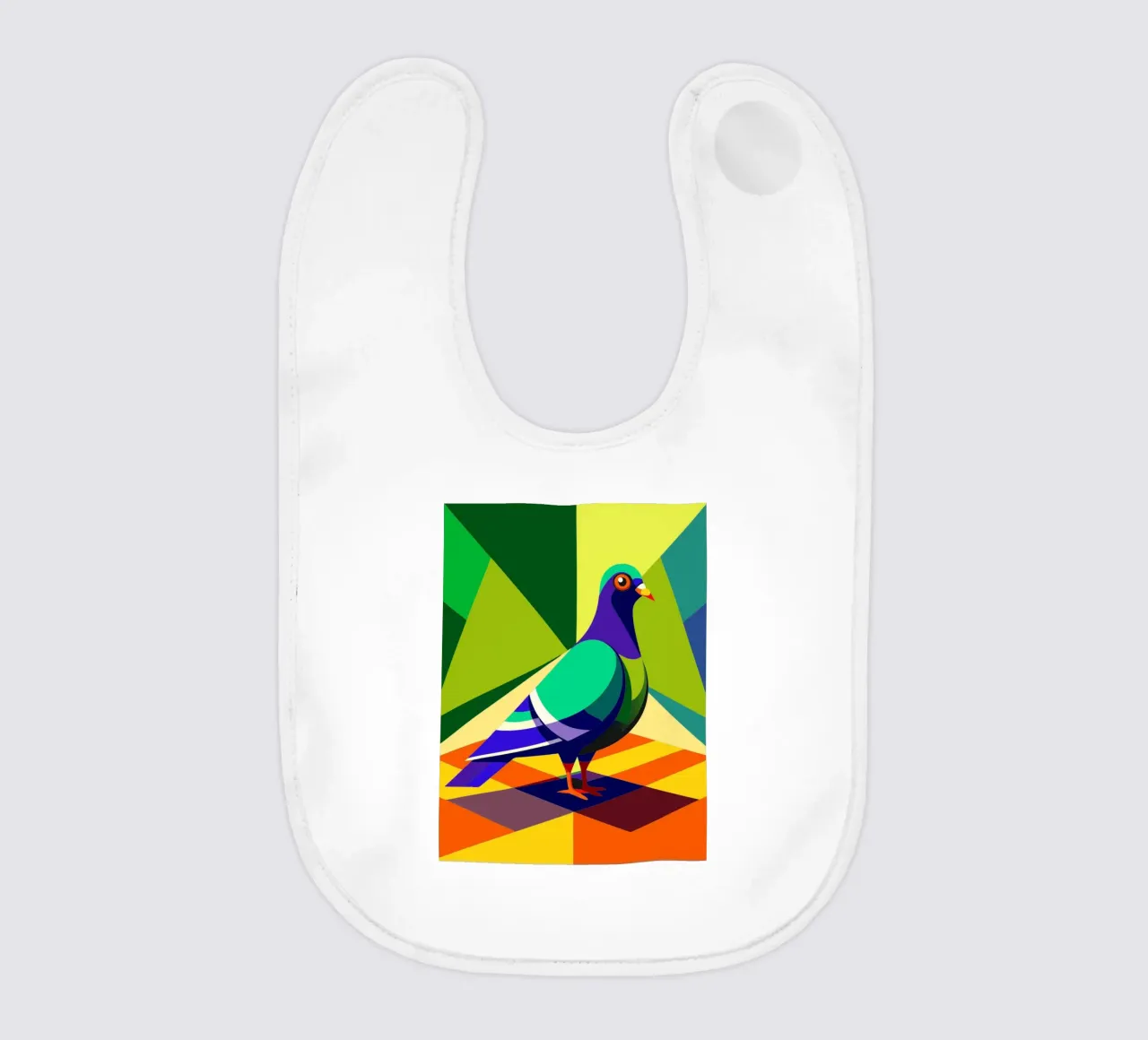 pigeon vector art drawing baby bib by alghonee