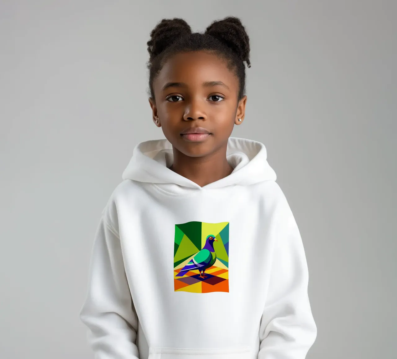 pigeon vector art drawing kids hoodie by alghonee