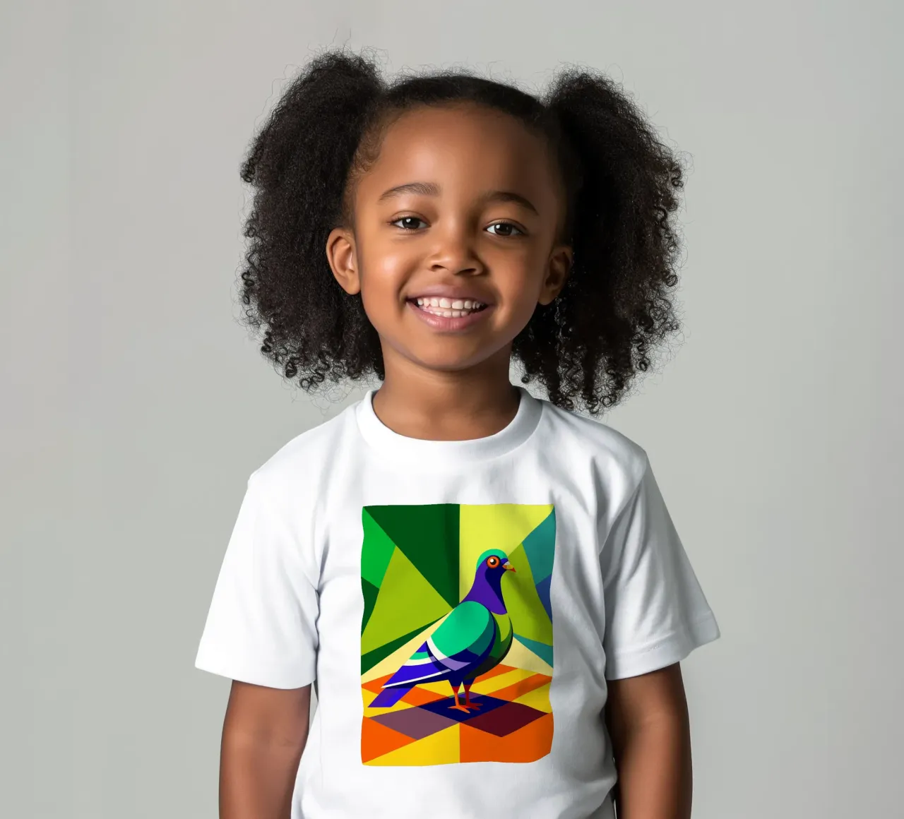 pigeon vector art drawing kids t-shirt by alghonee