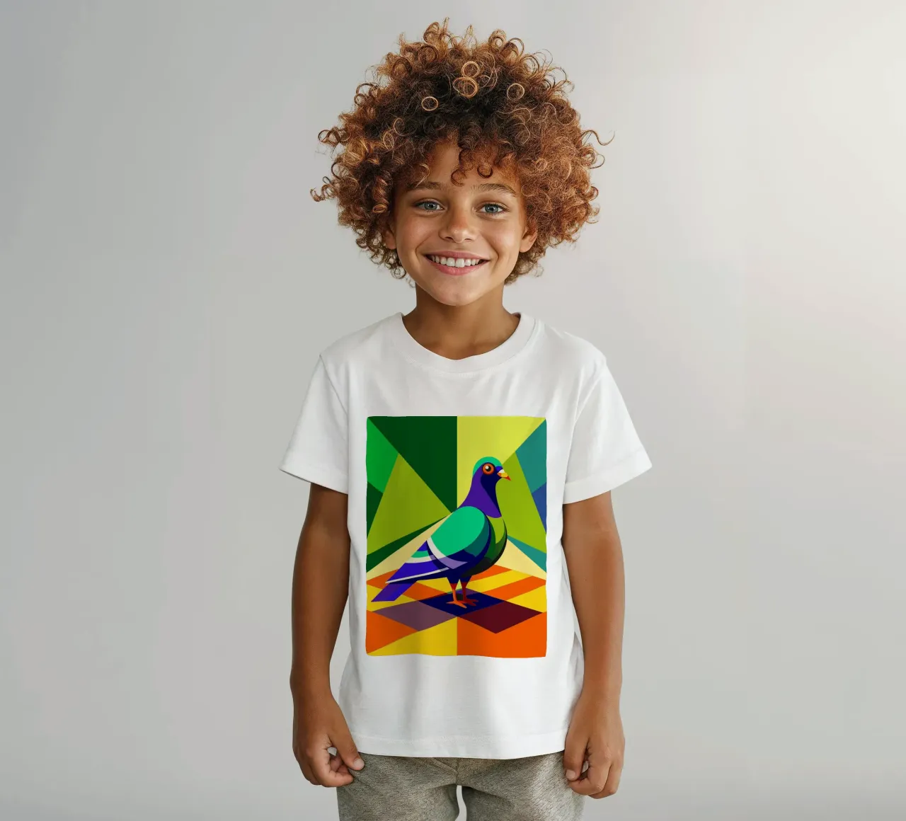 pigeon vector art drawing kids t-shirt by alghonee