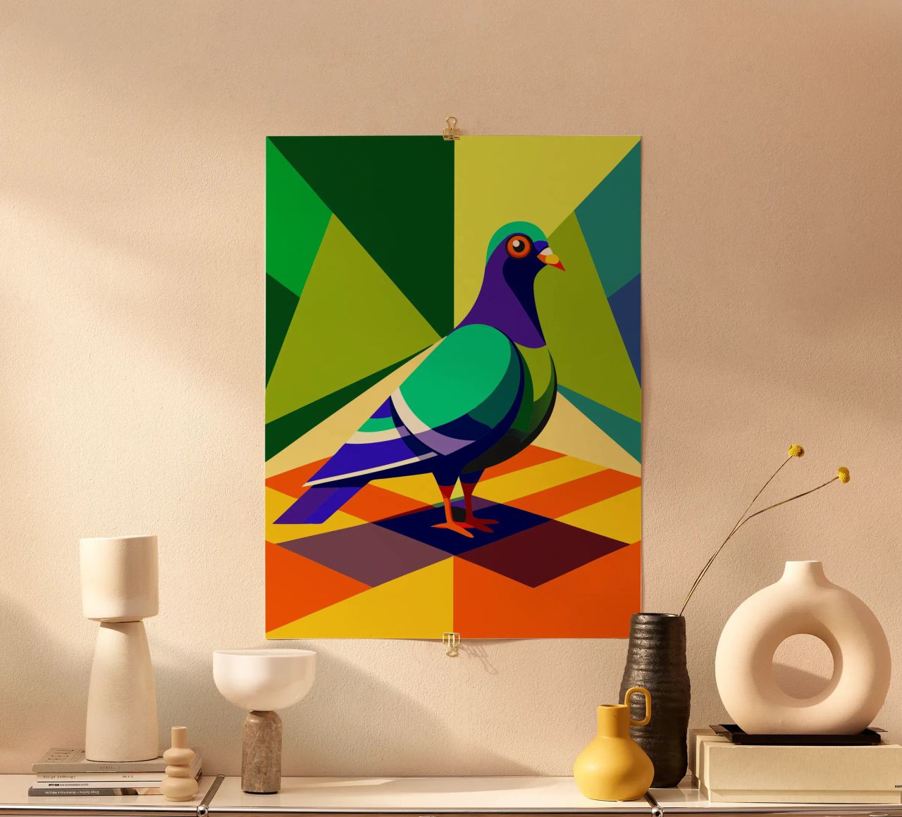 pigeon dessin vectoriel poster de alghonee
