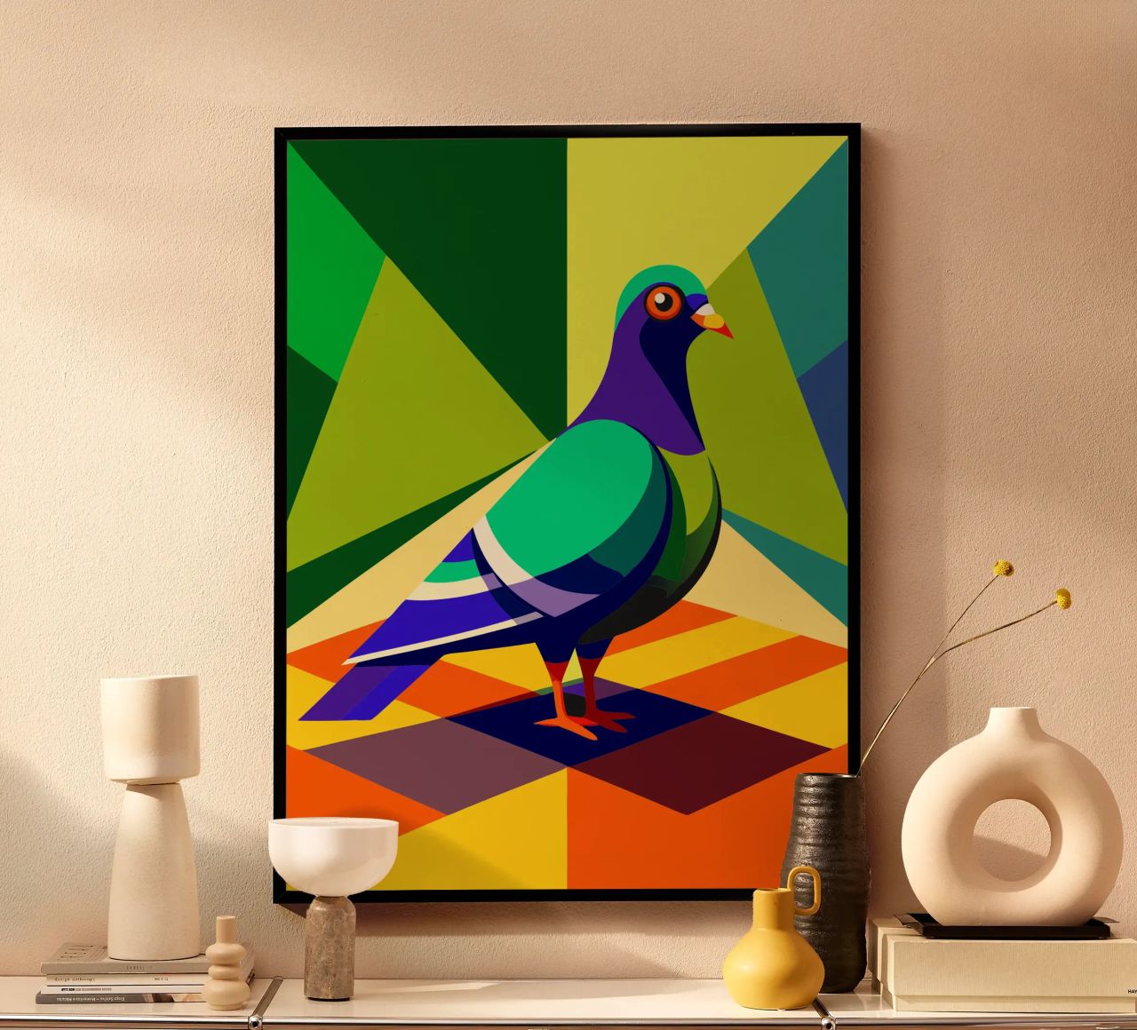 pigeon dessin vectoriel poster de alghonee