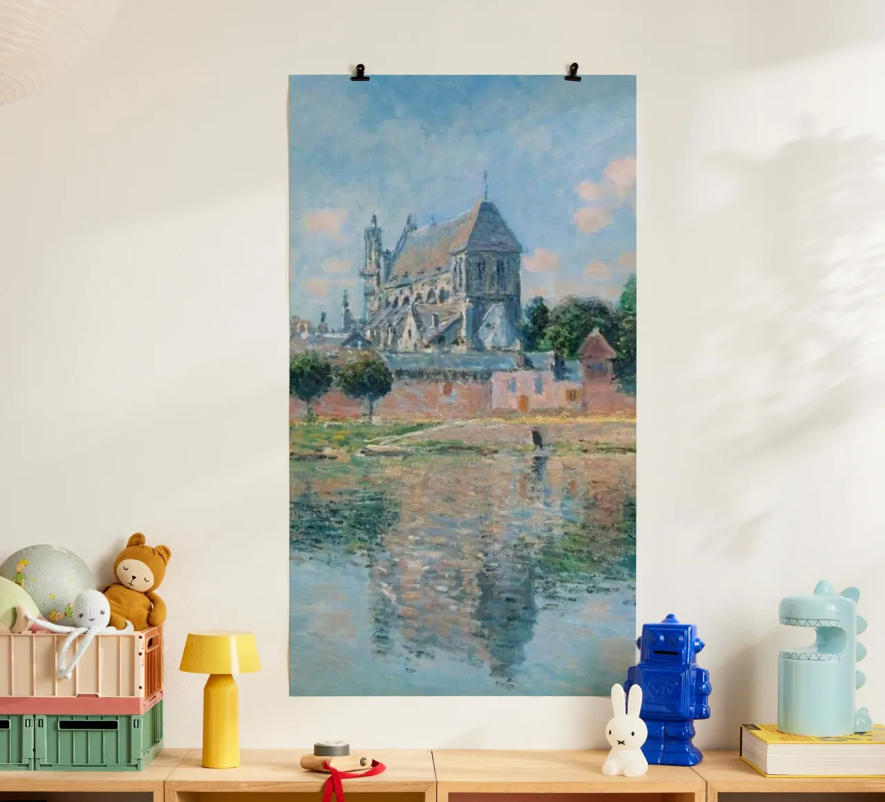 Blick auf die Kirche am Fluss Poster von SMG Store