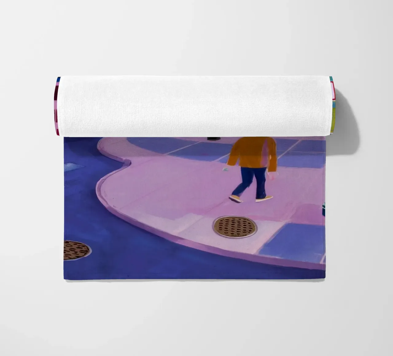 Walking the Crosswalk beach towel by Silk Palette