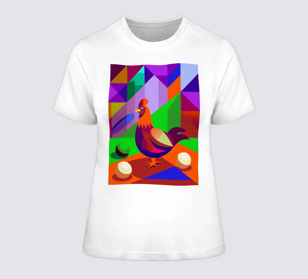 coq dessin vectoriel t-shirt ajusté pour femmes de alghonee