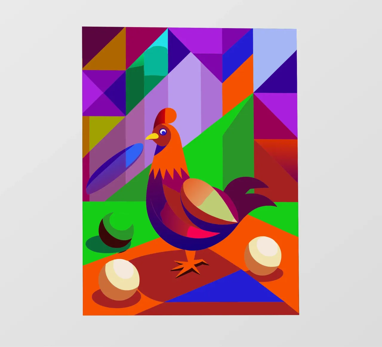 rooster vector art drawing photo wallpaper by alghonee