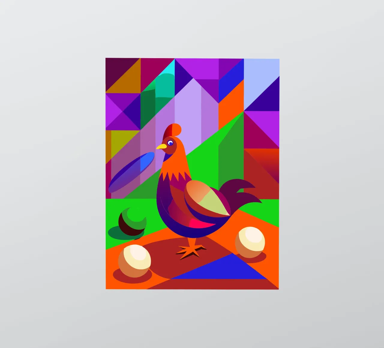 rooster vector art drawing sticker by alghonee