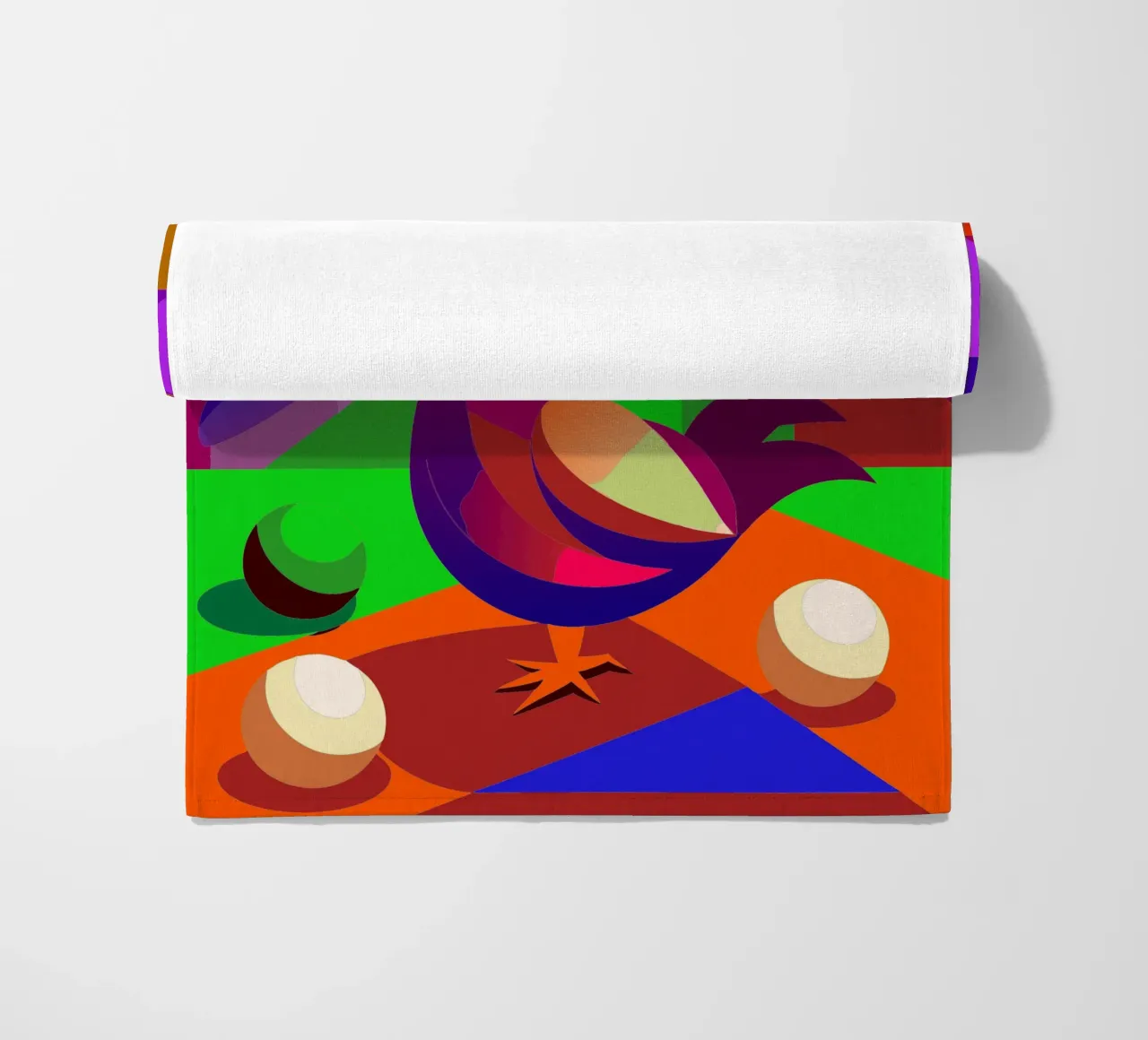 rooster vector art drawing beach towel by alghonee