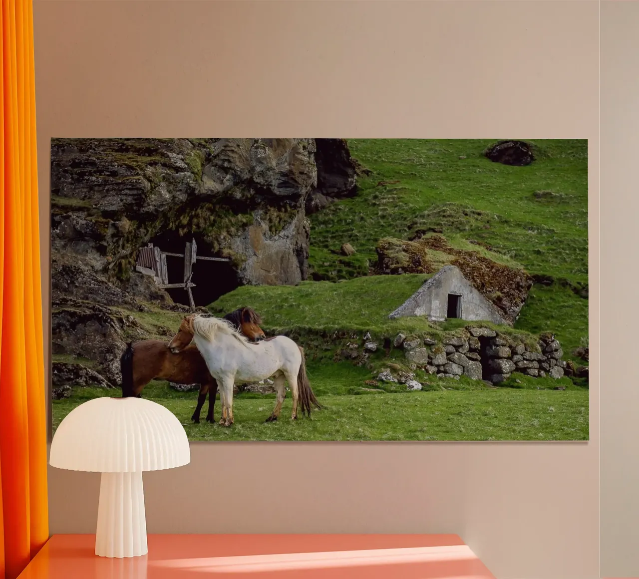 cavalli al pascolo all'aperto poster da Horsire