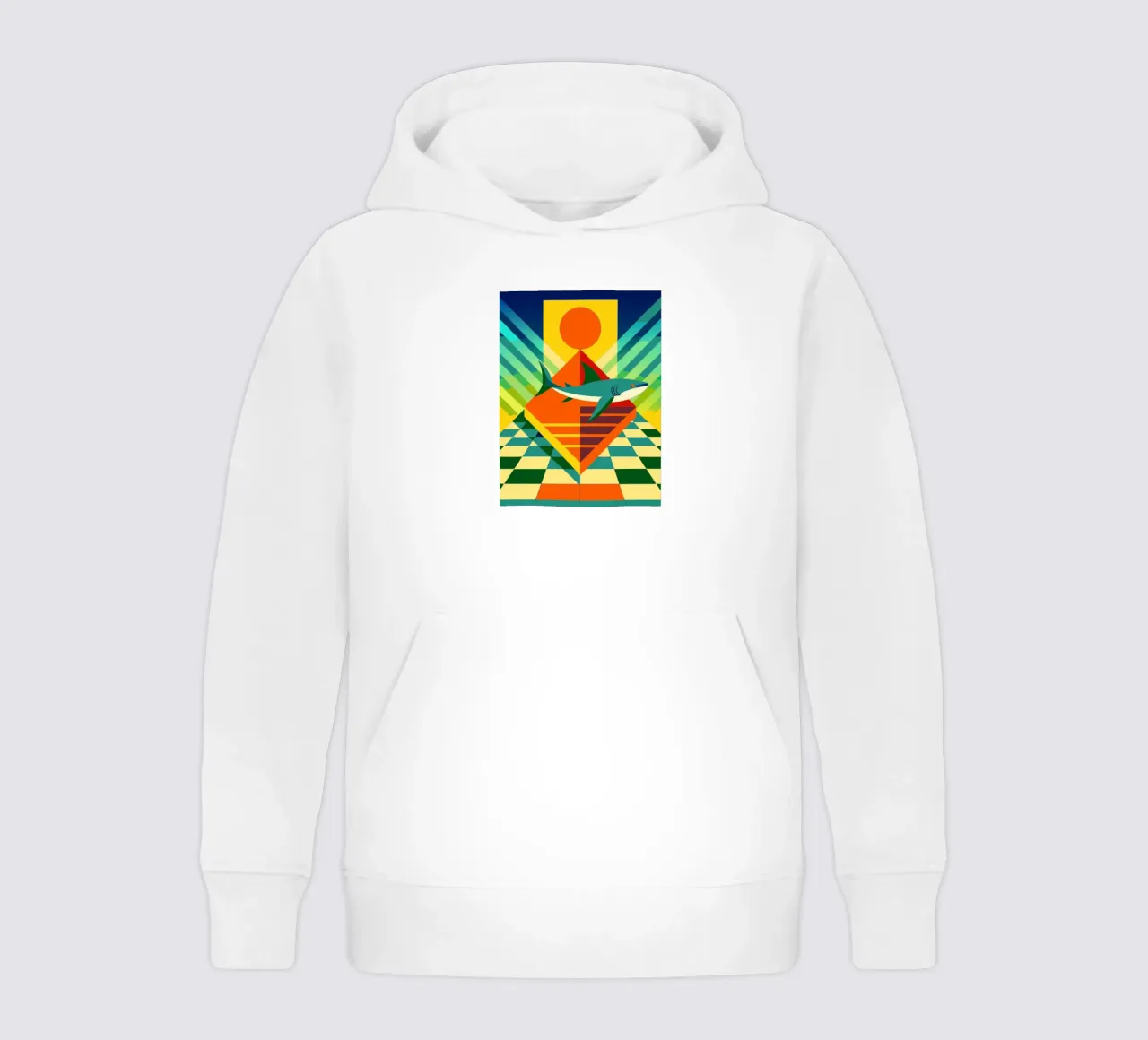 shark vector art drawing kids hoodie by alghonee