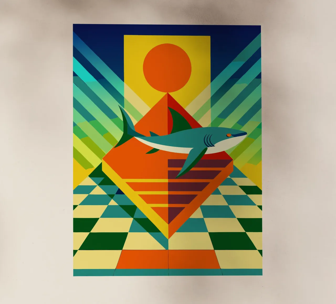 shark vector art drawing backlit film by alghonee