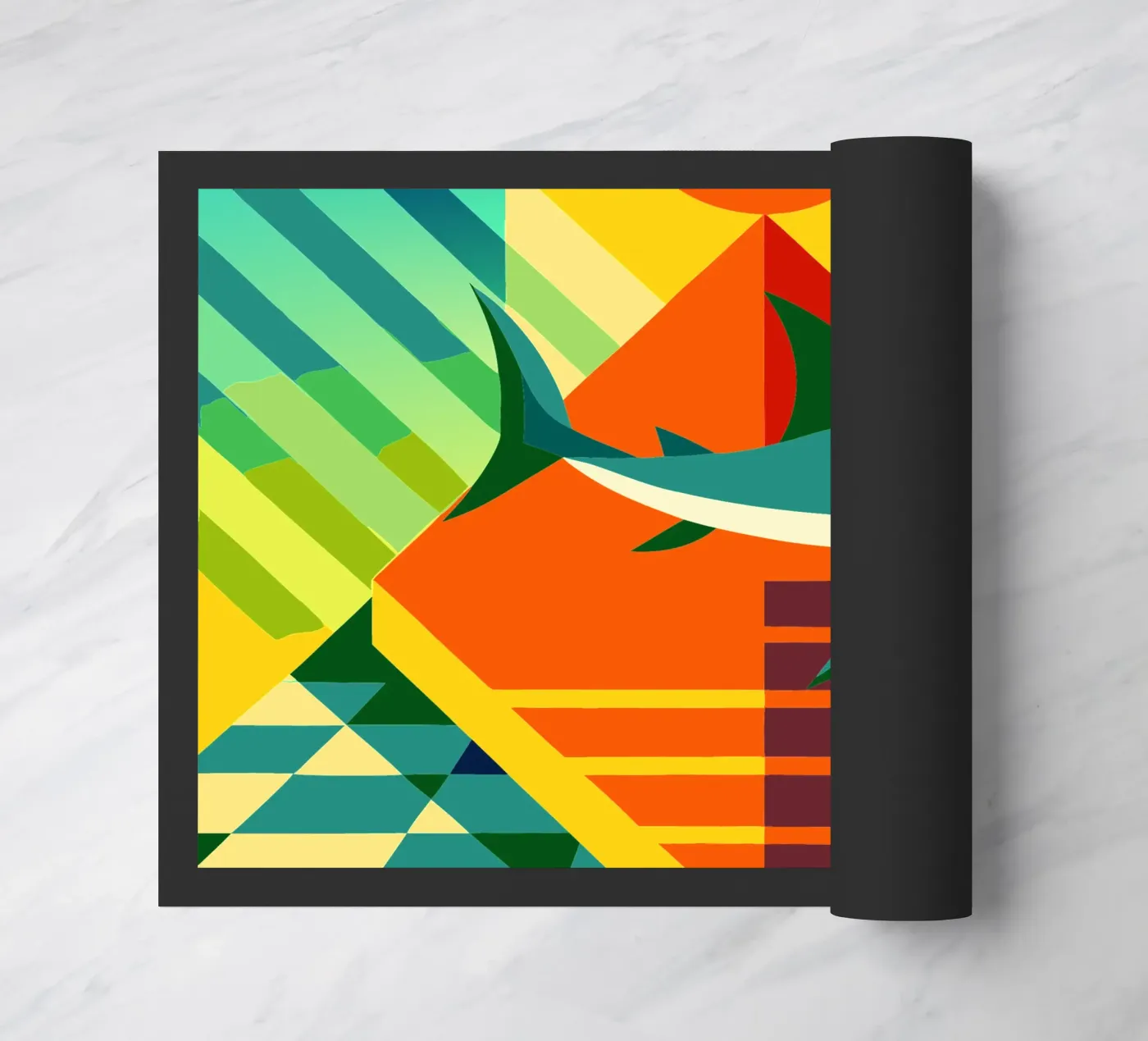 shark vector art drawing doormat by alghonee