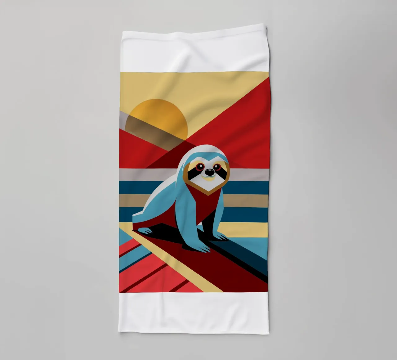 sloth vector art drawing towel by alghonee