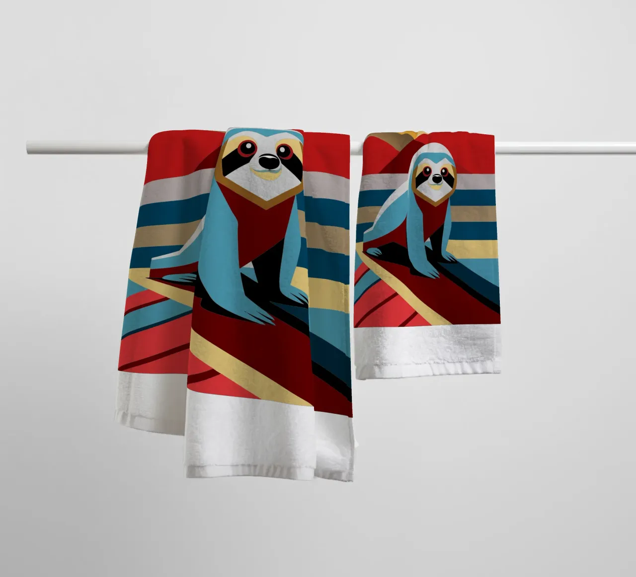 sloth vector art drawing towel by alghonee
