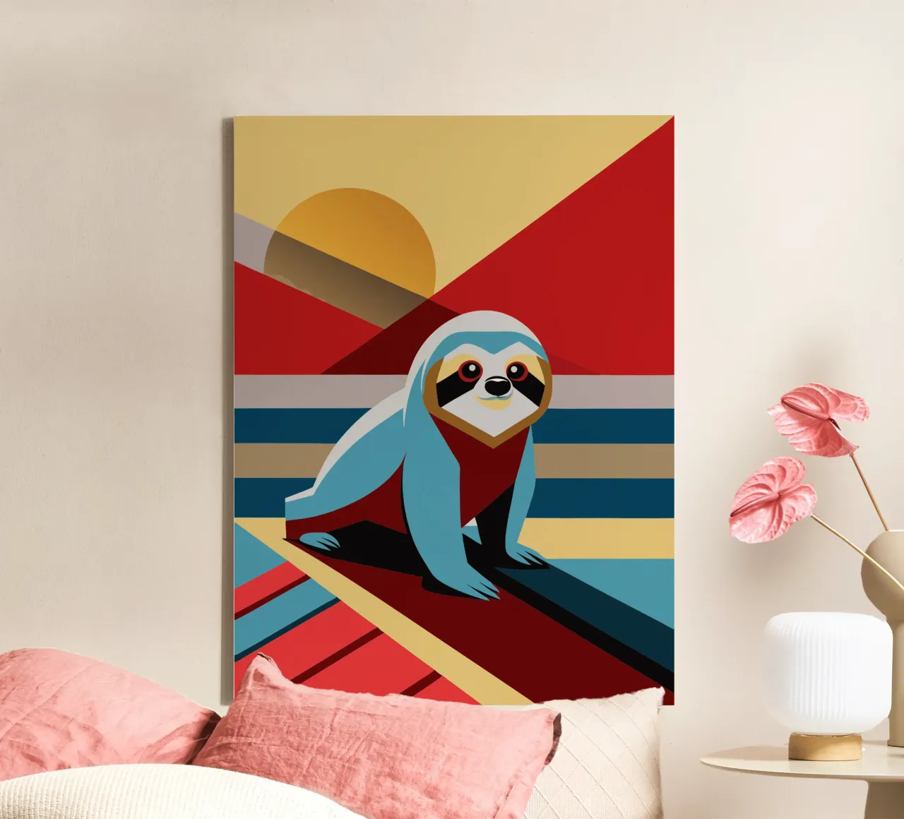luiaard vector kunst tekening canvas met Baklijst van alghonee
