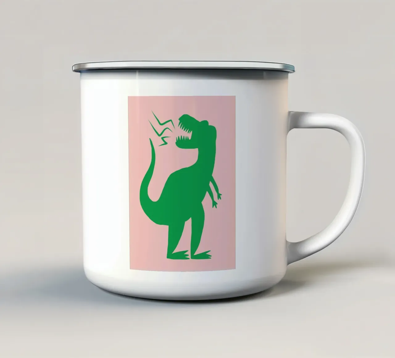 Asilo nido T-rex tazza in smalto da Little Dean