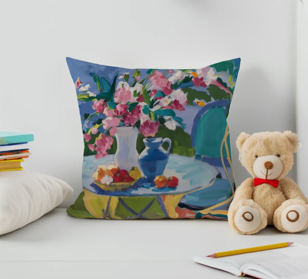 Rose Garden Repose decorative cushion by Celestial Harmony