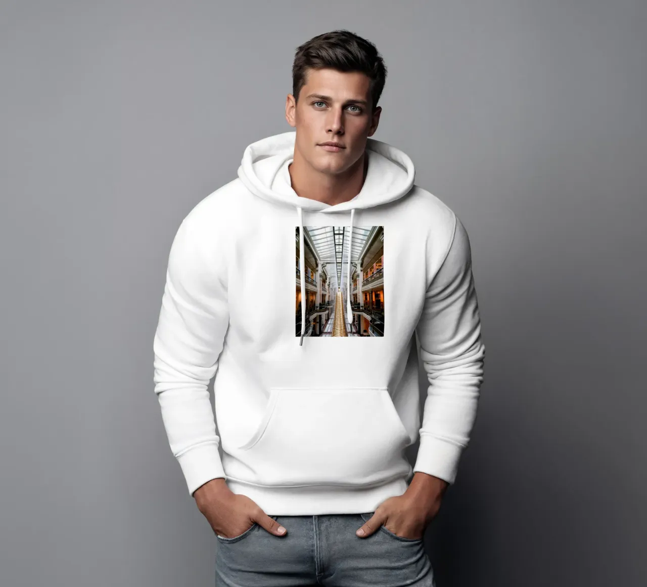 simetría arquitectónica sudadera con capucha de Horsire