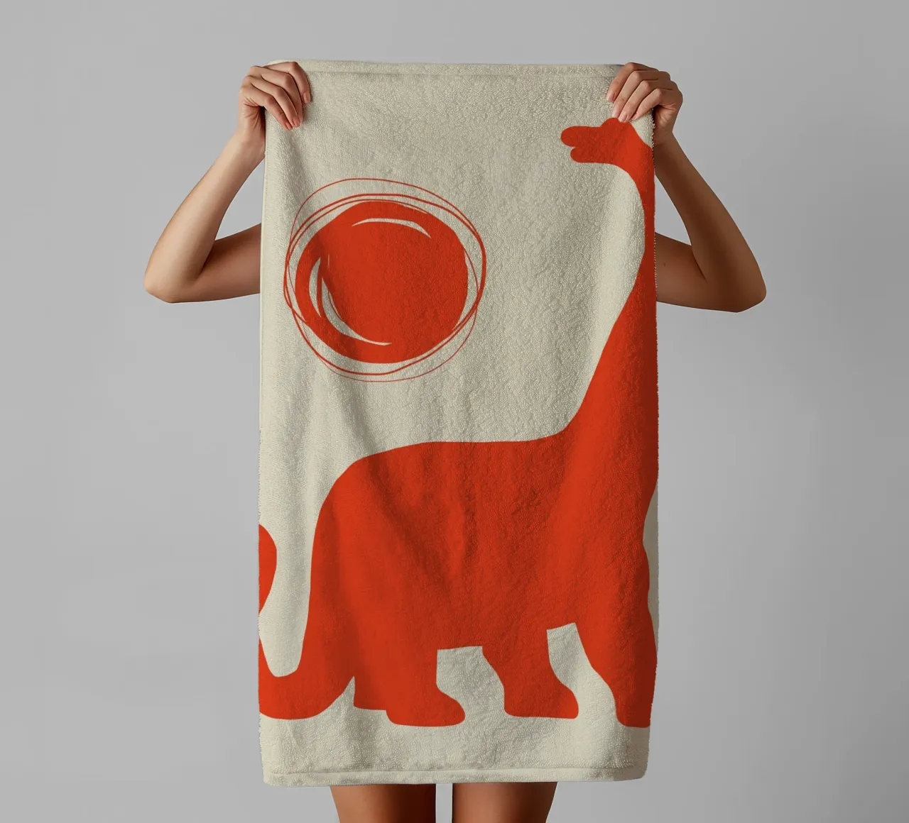 Nursery brachiosaurus towel by Little Dean