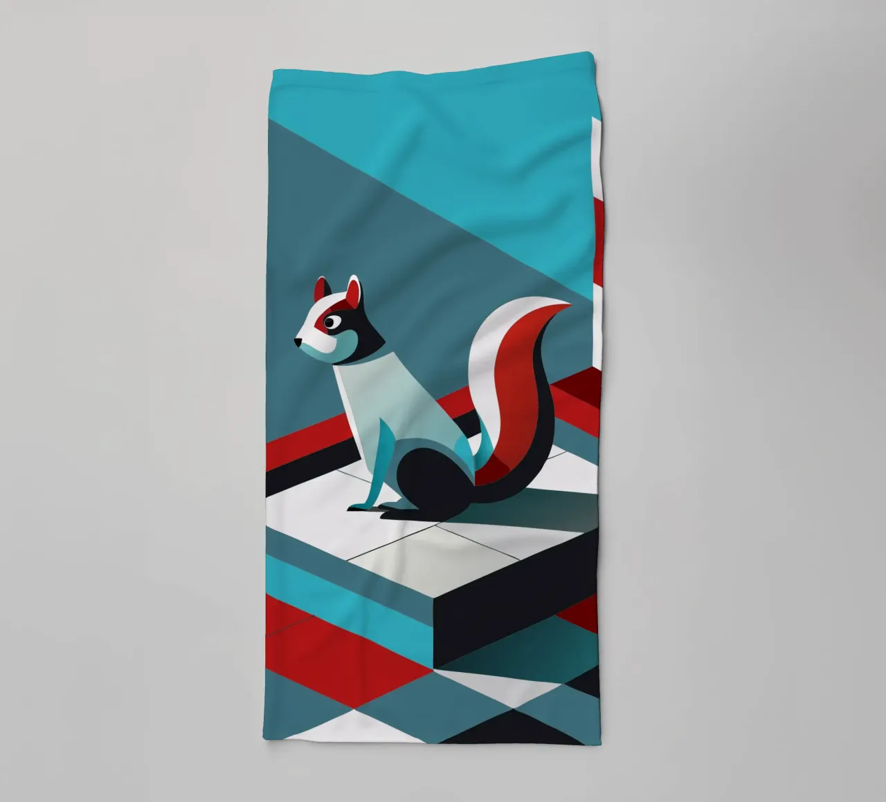 squirrel vector art drawing towel by alghonee