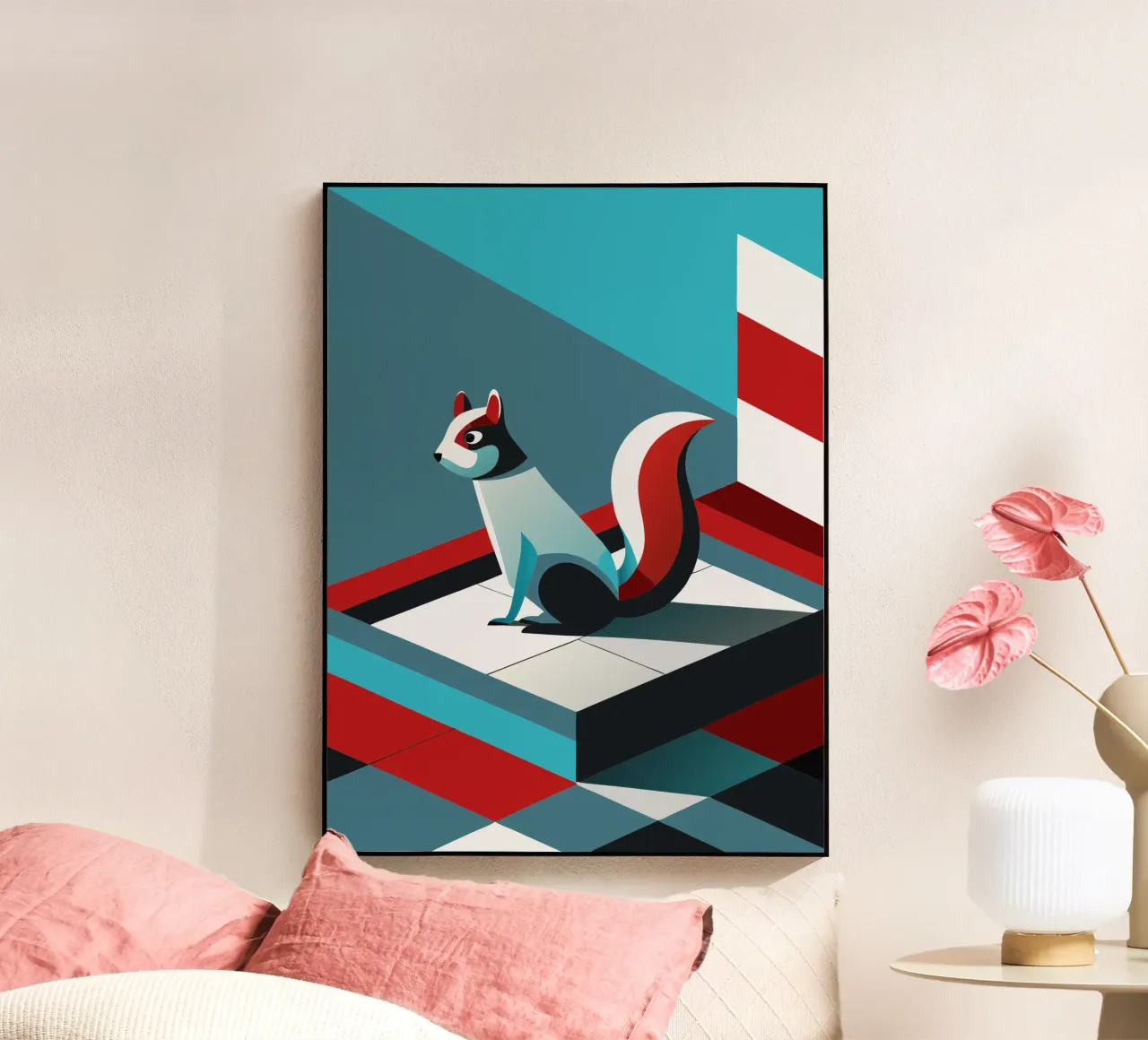 squirrel vector art drawing Acryl-Glas von alghonee