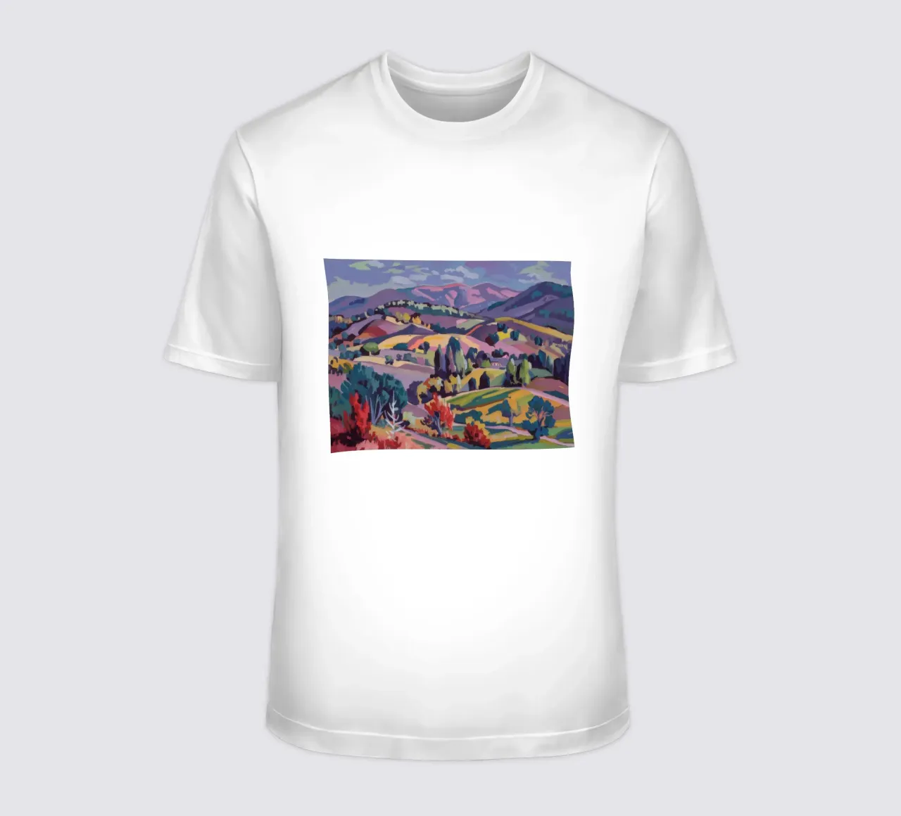 Patchwork Hills Panorama t-shirt by Celestial Harmony