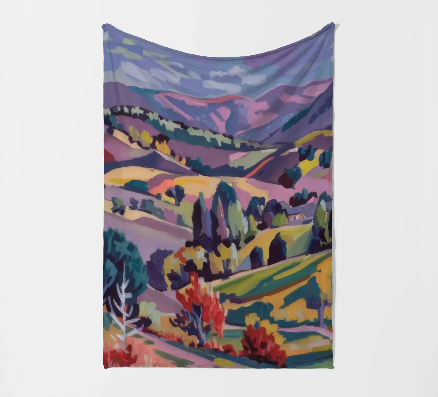 Panorama van patchworkheuvels fleecedeken van Celestial Harmony