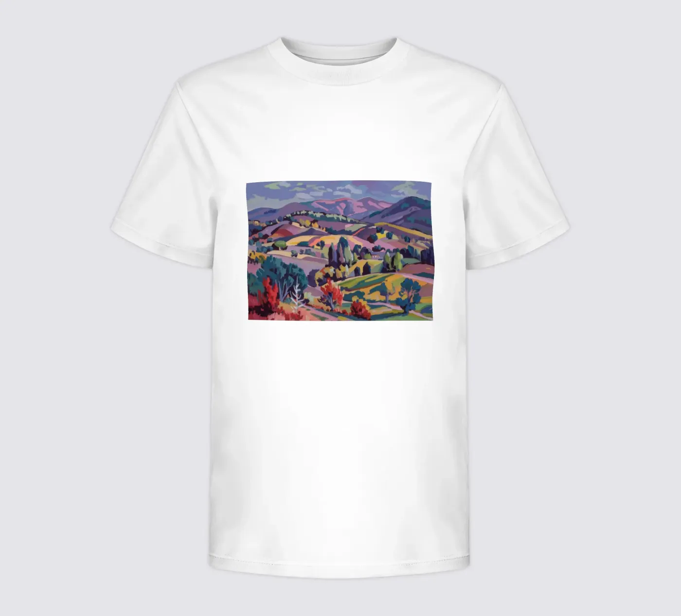 Panorama delle colline Patchwork t-shirt bambini da Celestial Harmony