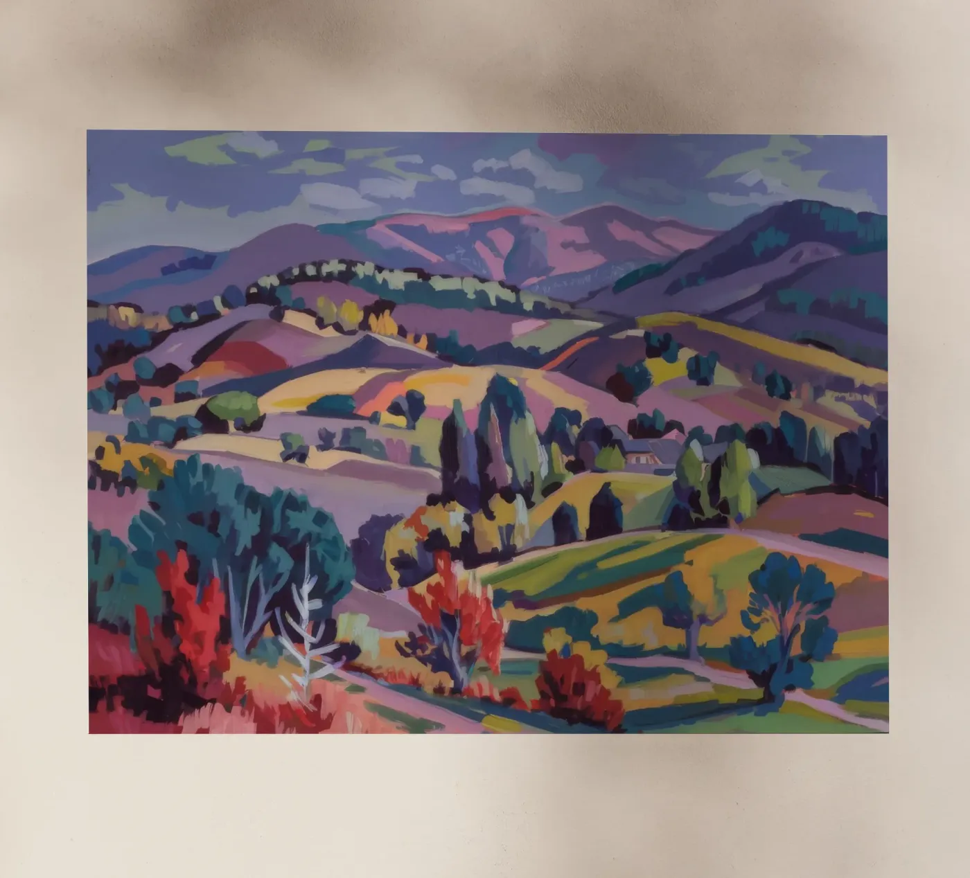 Panorama delle colline Patchwork pellicola backlit da Celestial Harmony