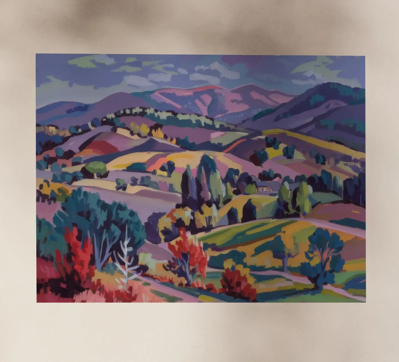 Panorama delle colline Patchwork pellicola backlit da Celestial Harmony