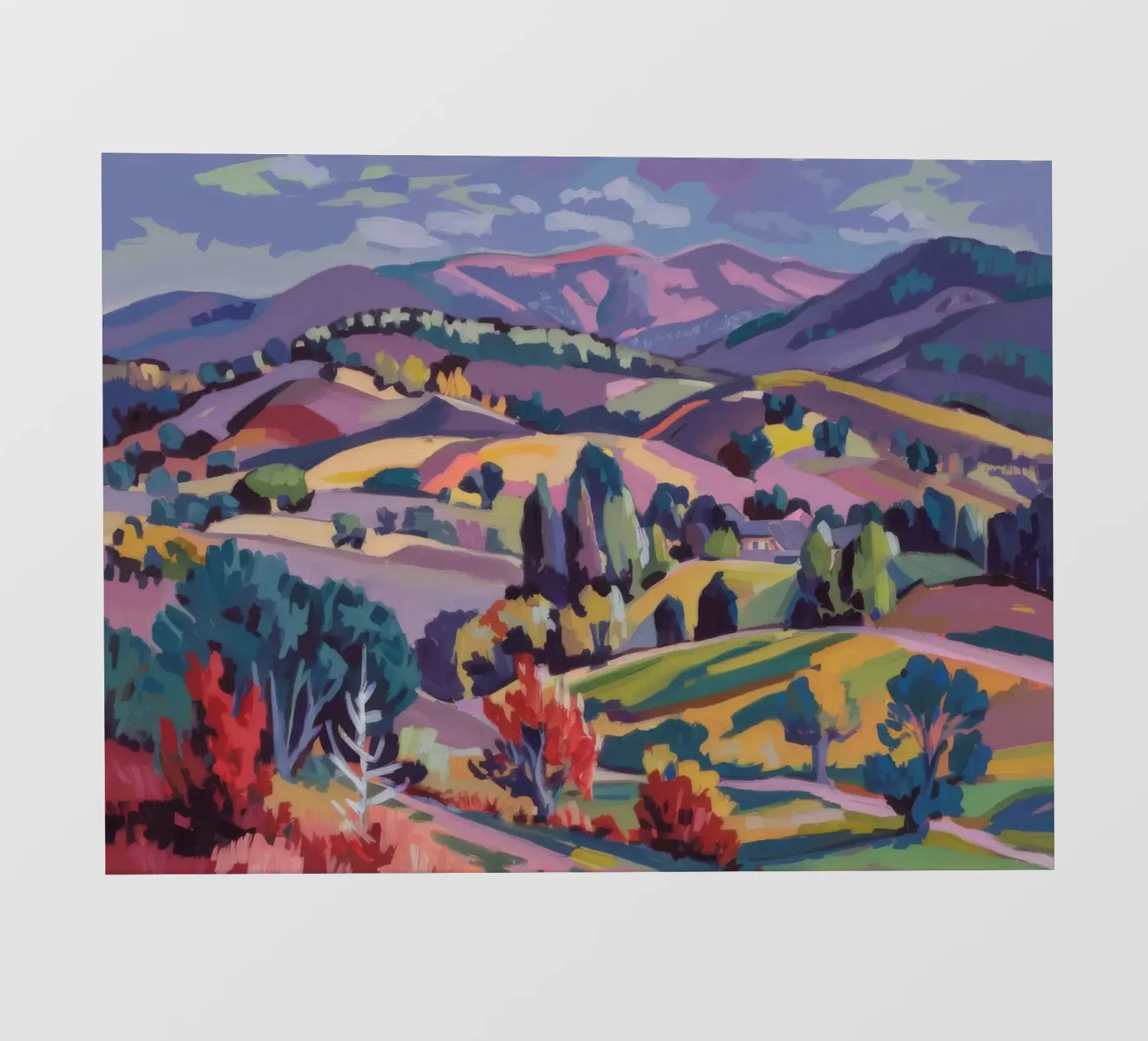 Panorama delle colline Patchwork pellicola backlit da Celestial Harmony