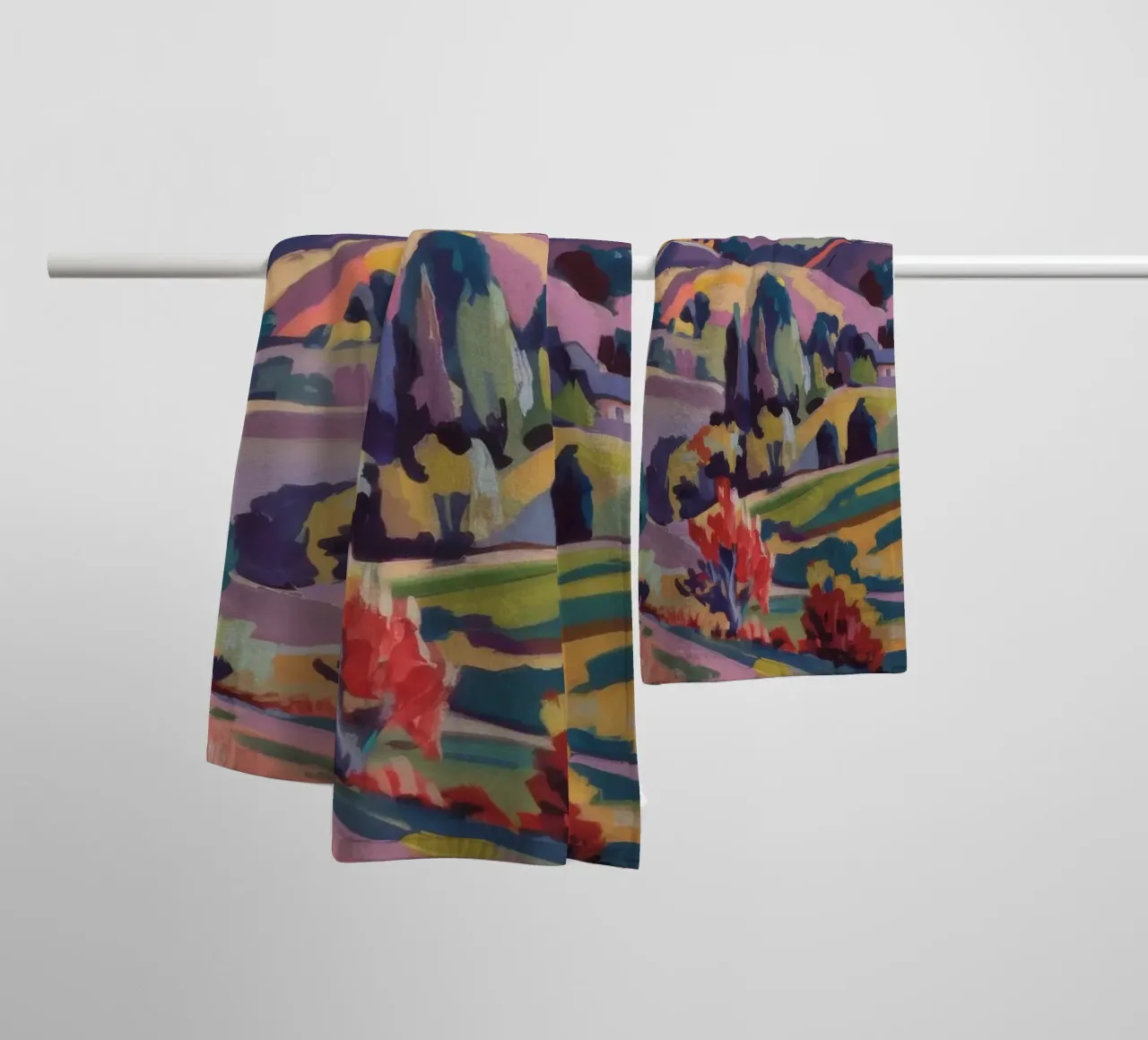 Patchwork Hills Panorama towel by Celestial Harmony