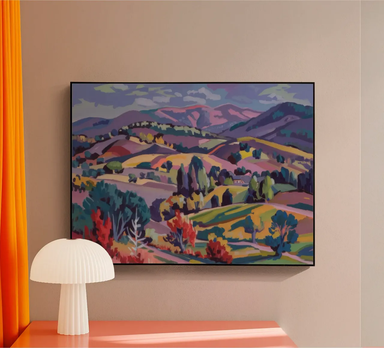 Panorama delle colline Patchwork plexiglass da Celestial Harmony