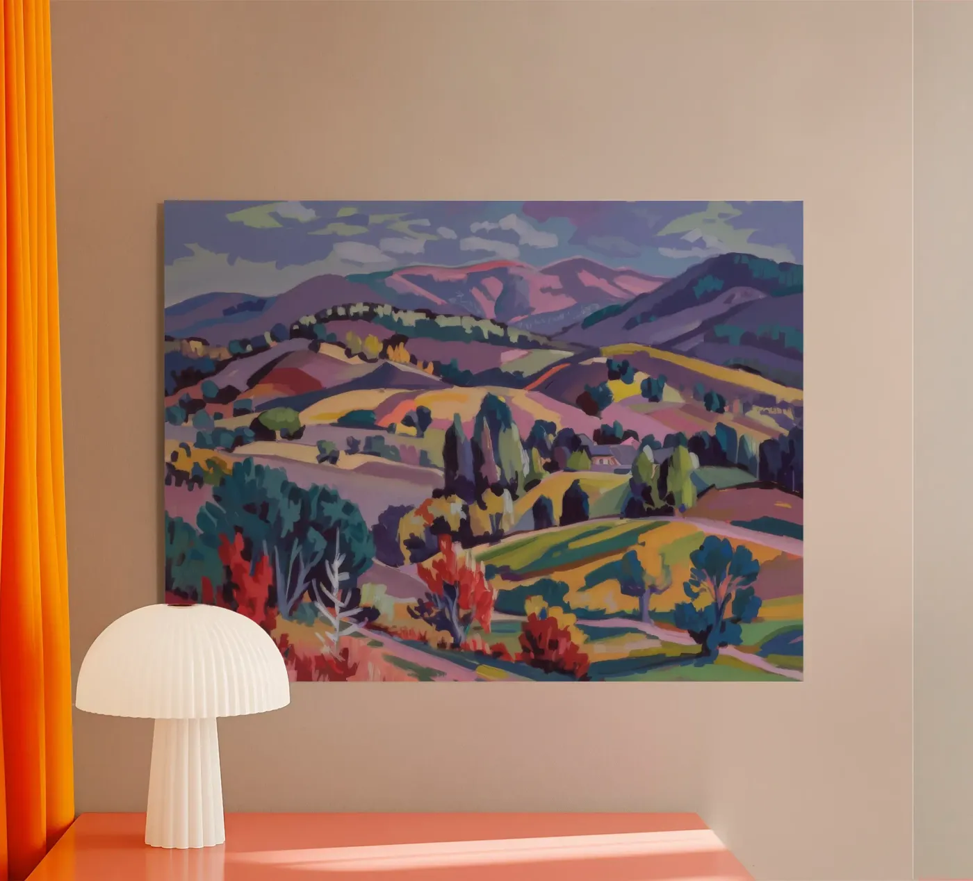 Panorama delle colline Patchwork plexiglass da Celestial Harmony