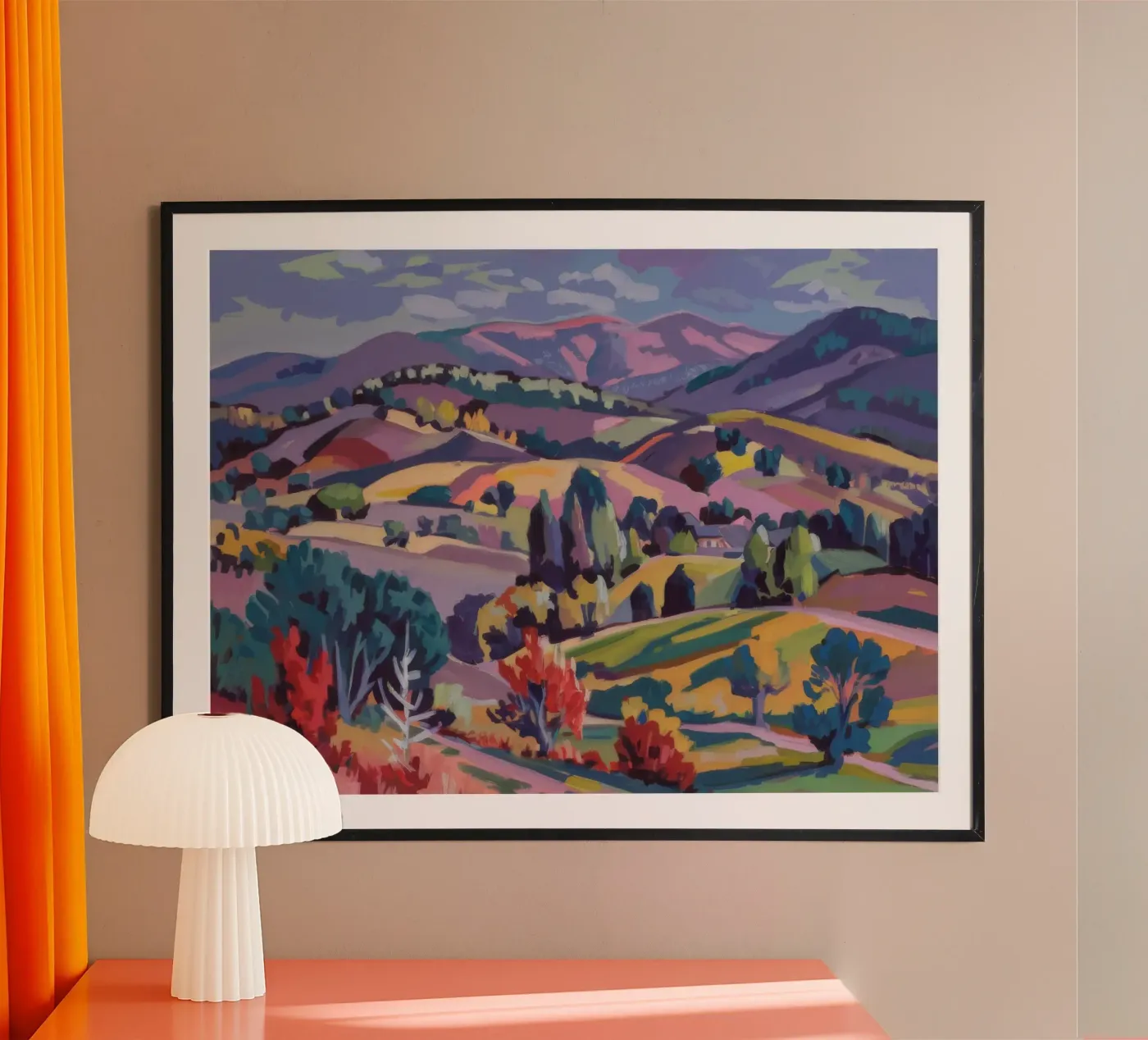 Panorama delle colline Patchwork poster da Celestial Harmony