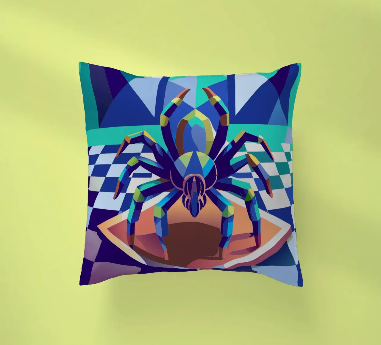 tarantula spider vector art drawing decorative cushion by alghonee