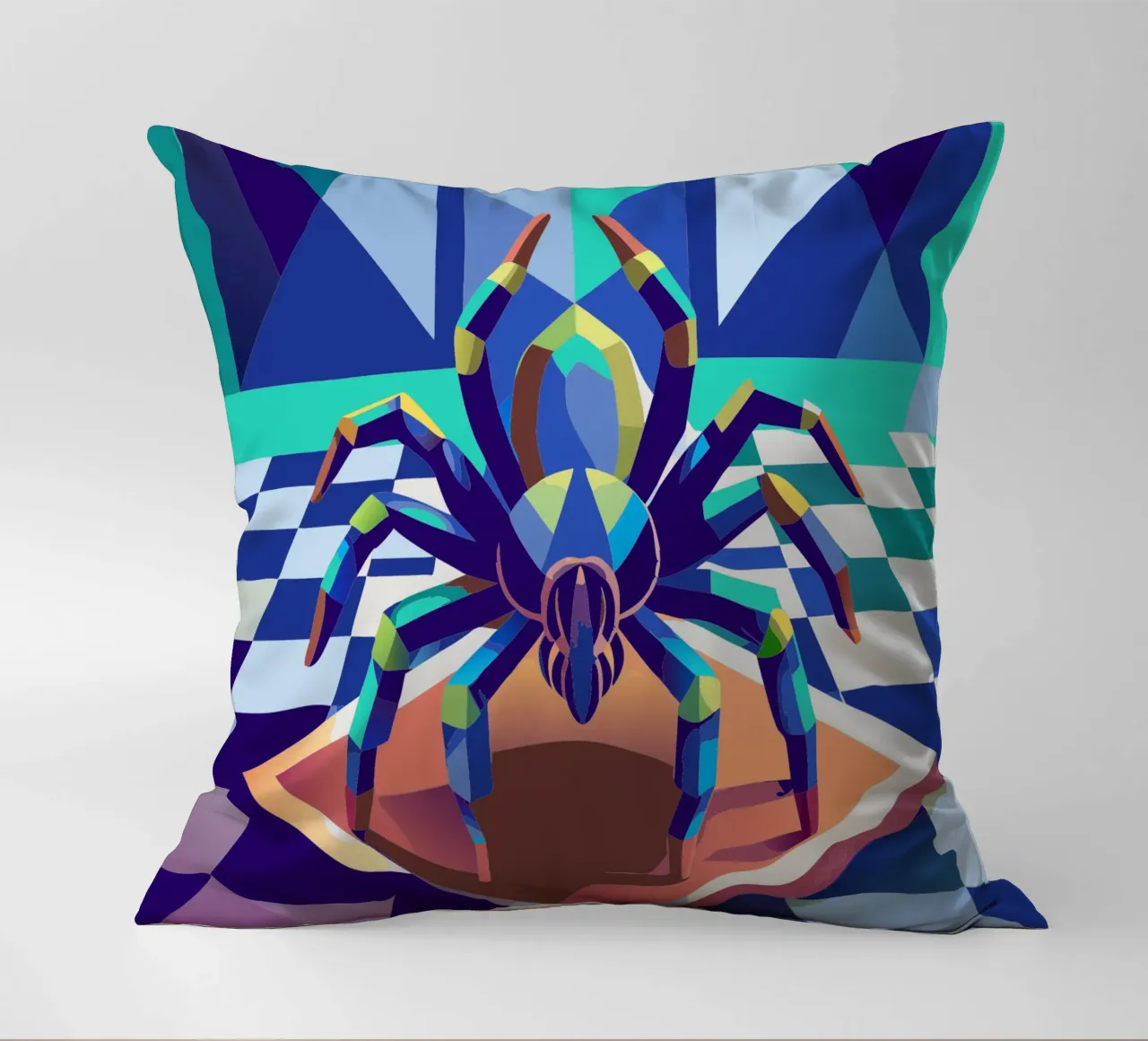 tarantula spider vector art drawing decorative cushion by alghonee