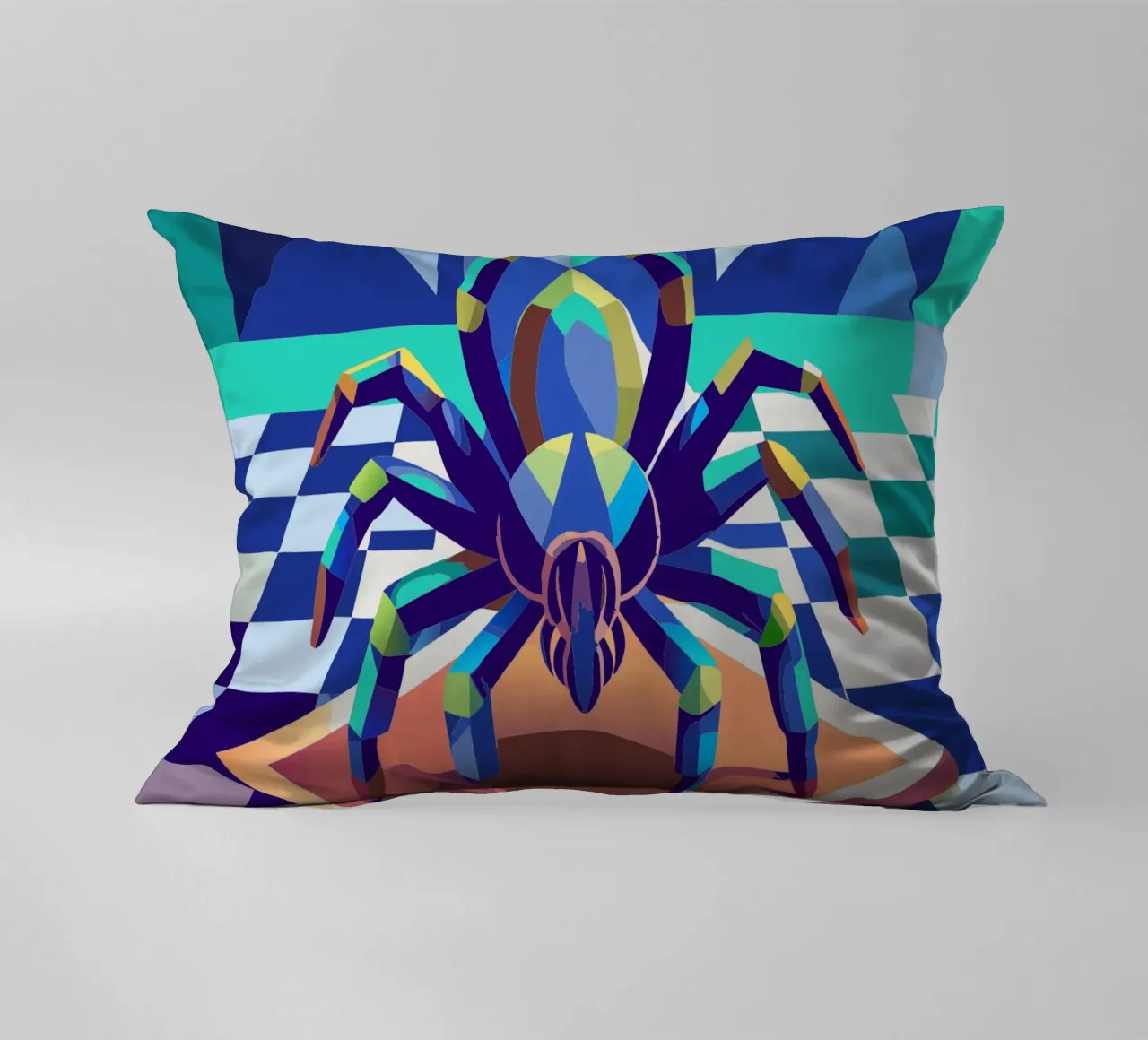 tarantula spider vector art drawing decorative cushion by alghonee